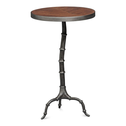 Sarreid Brightleaf Aluminum Base Round Side Table