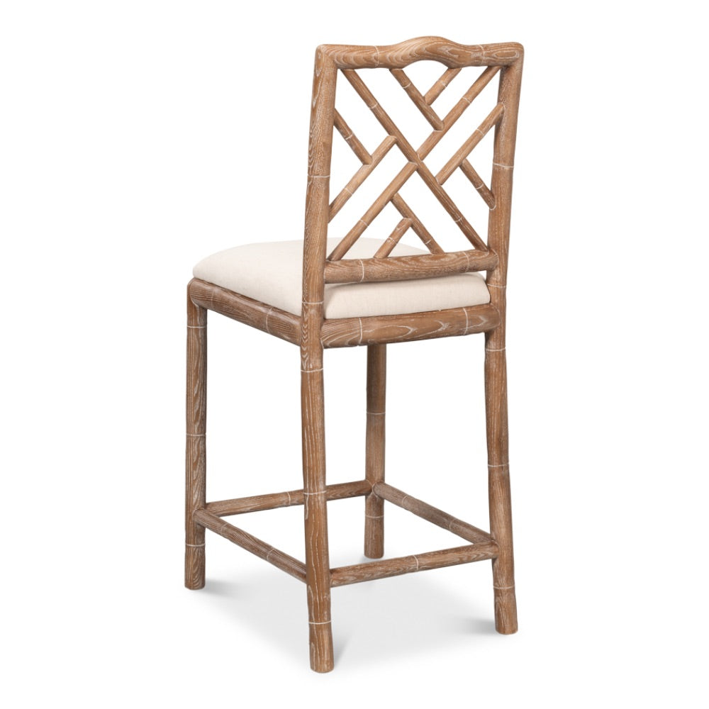 Brighton Counter Stool White Wash-Counter Stools-Sarreid-LOOMLAN