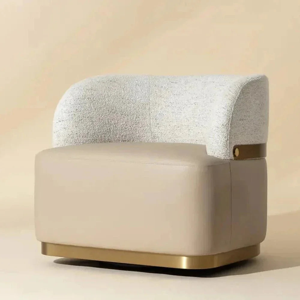 SUNPAN Brinda Leather Swivel Lounge Chair