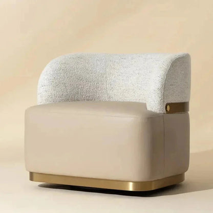 SUNPAN Brinda Leather Swivel Lounge Chair