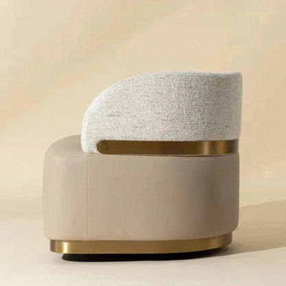 SUNPAN Brinda Leather Swivel Lounge Chair