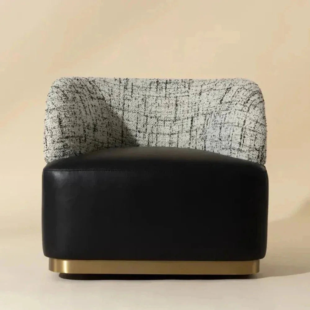 SUNPAN Brinda Leather Swivel Lounge Chair