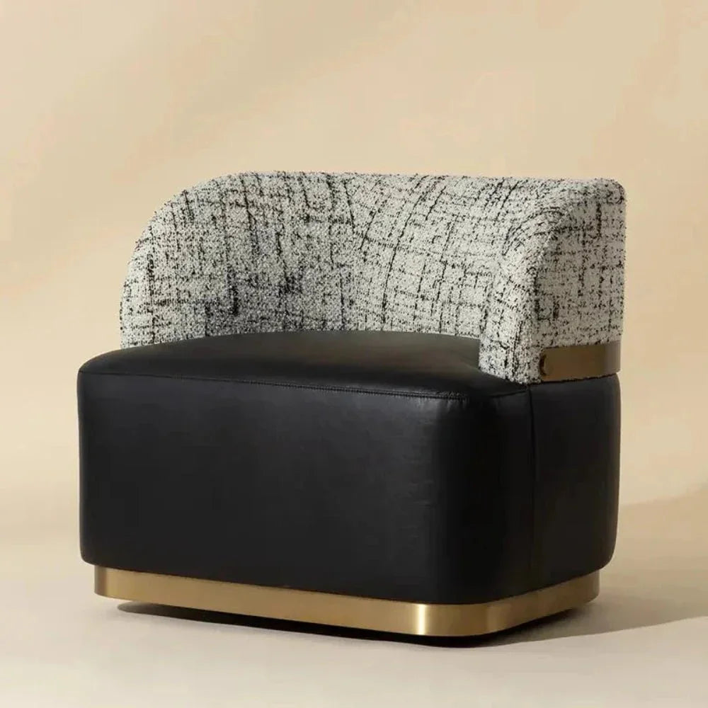 SUNPAN Brinda Leather Swivel Lounge Chair