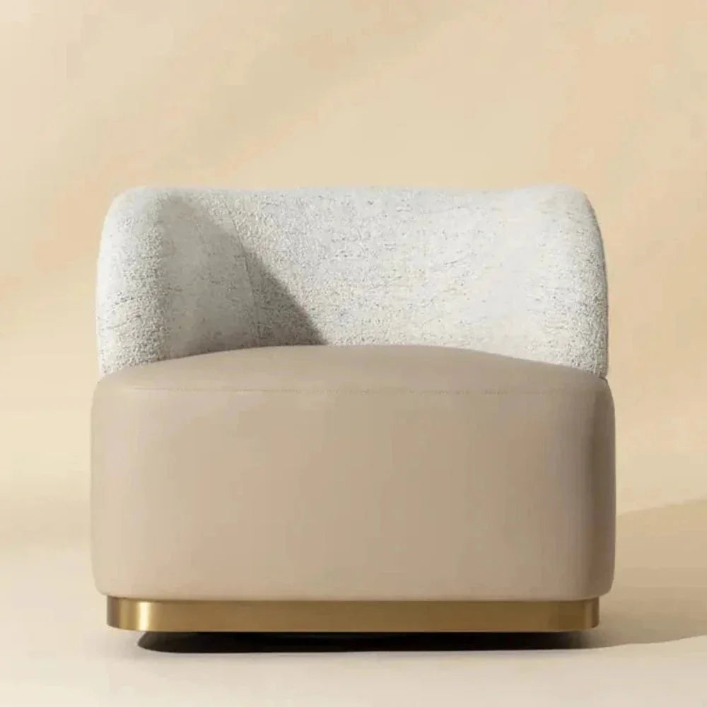 SUNPAN Brinda Leather Swivel Lounge Chair