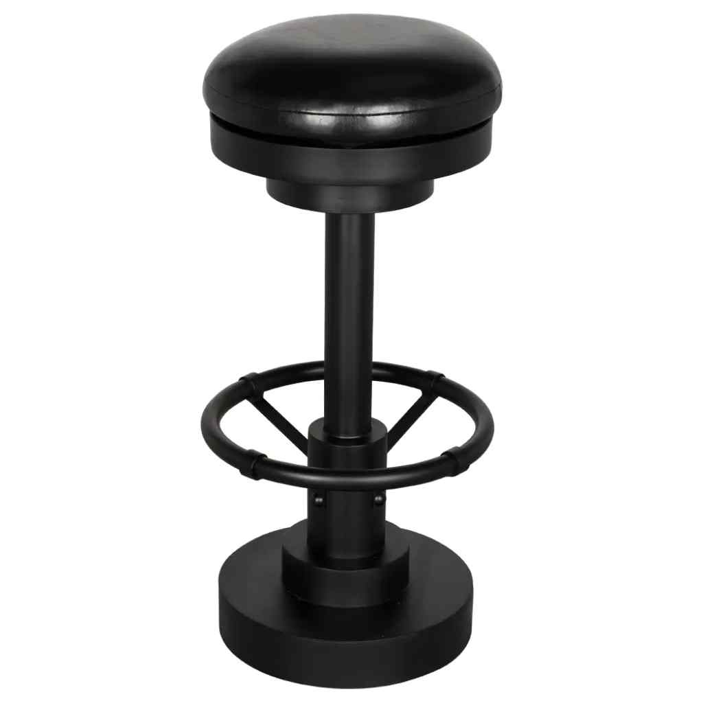 Brisbane Black Leather Swivel Barstool