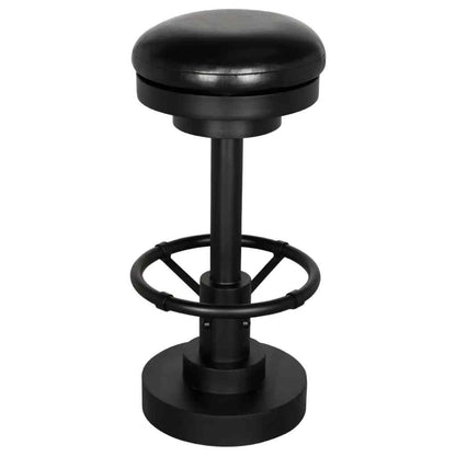 Brisbane Black Leather Swivel Barstool