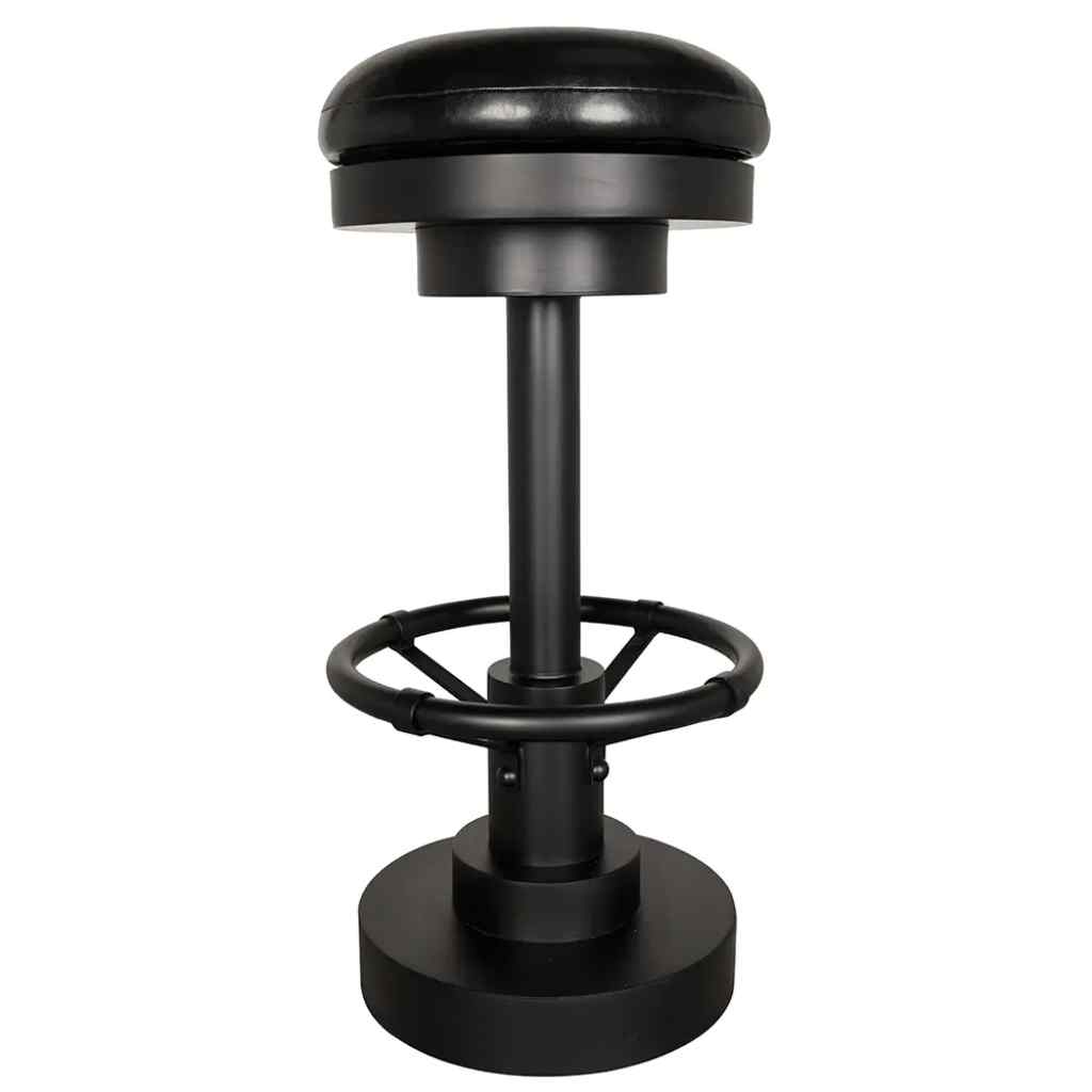Brisbane Black Leather Swivel Barstool