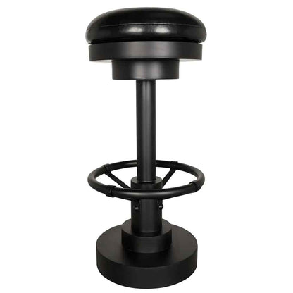Brisbane Black Leather Swivel Barstool