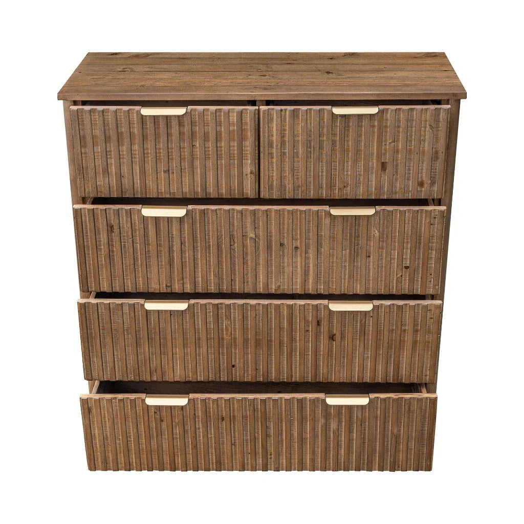 Britanica Modern Styled Wooden 5 Drawer Chest