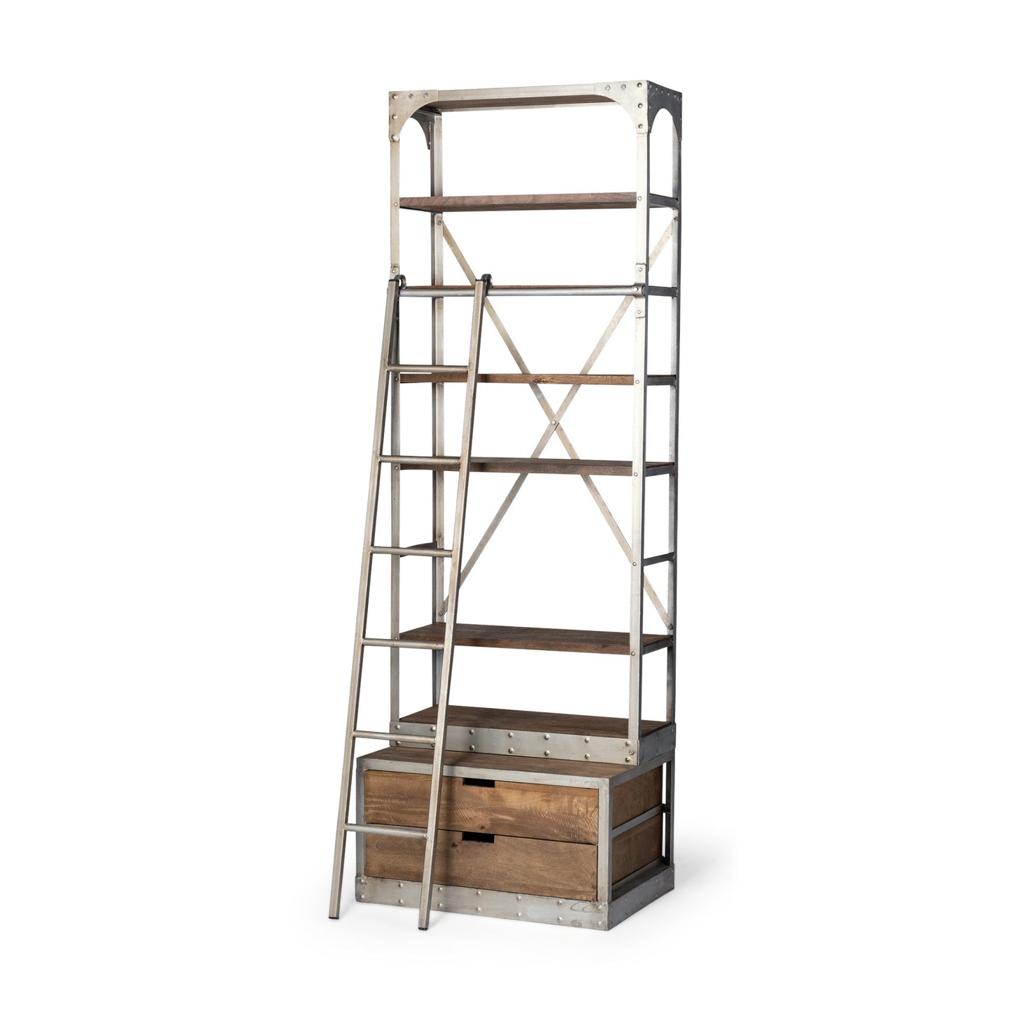 Brodie Four Shelves Wood Shelving Unit-Etageres-Mercana-LOOMLAN