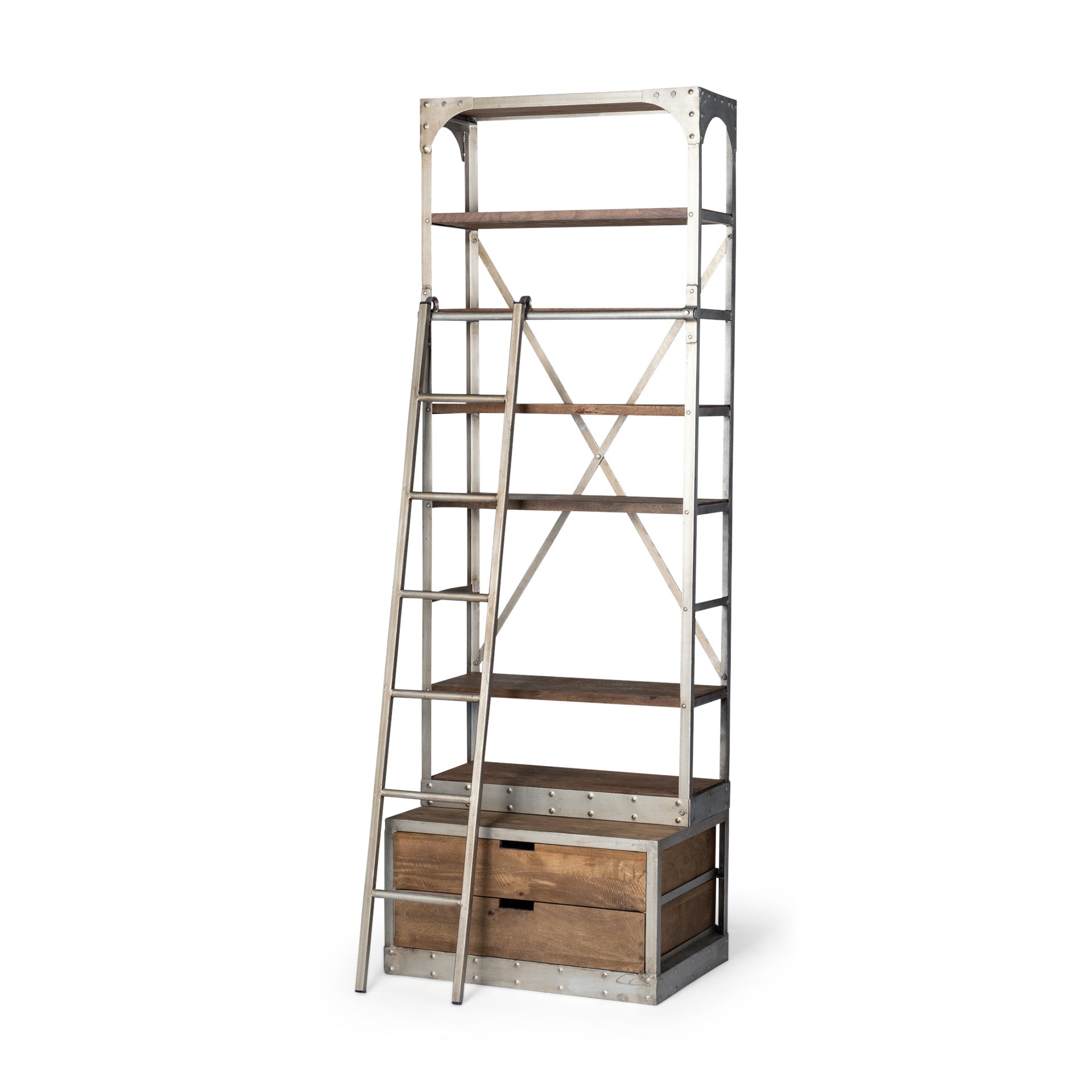 Brodie Four Shelves Wood Shelving Unit-Etageres-Mercana-LOOMLAN