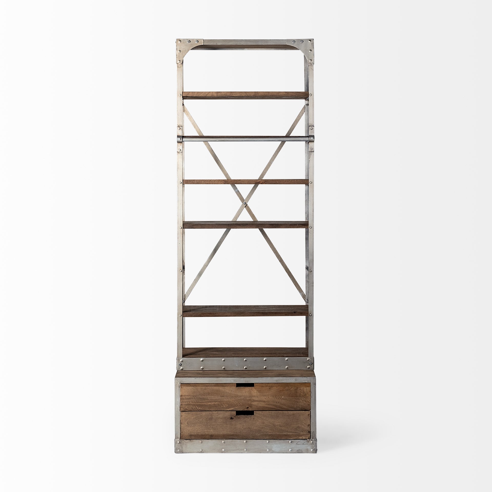 Brodie Four Shelves Wood Shelving Unit-Etageres-Mercana-LOOMLAN