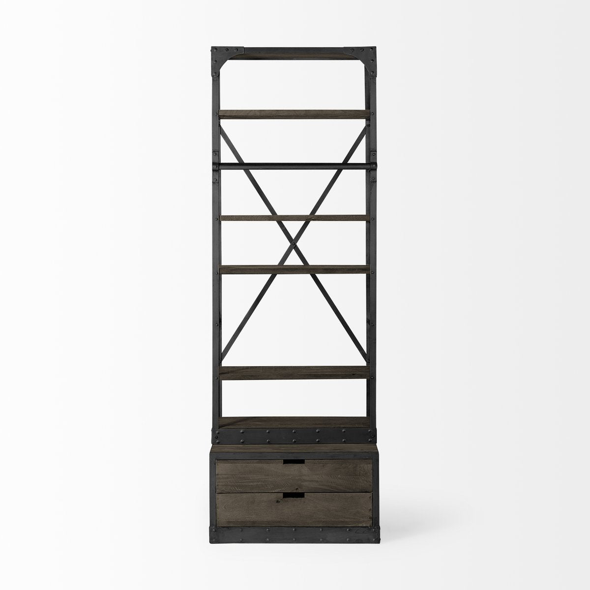 Mercana Brodie Metal Bracing Four Shelves Etegere