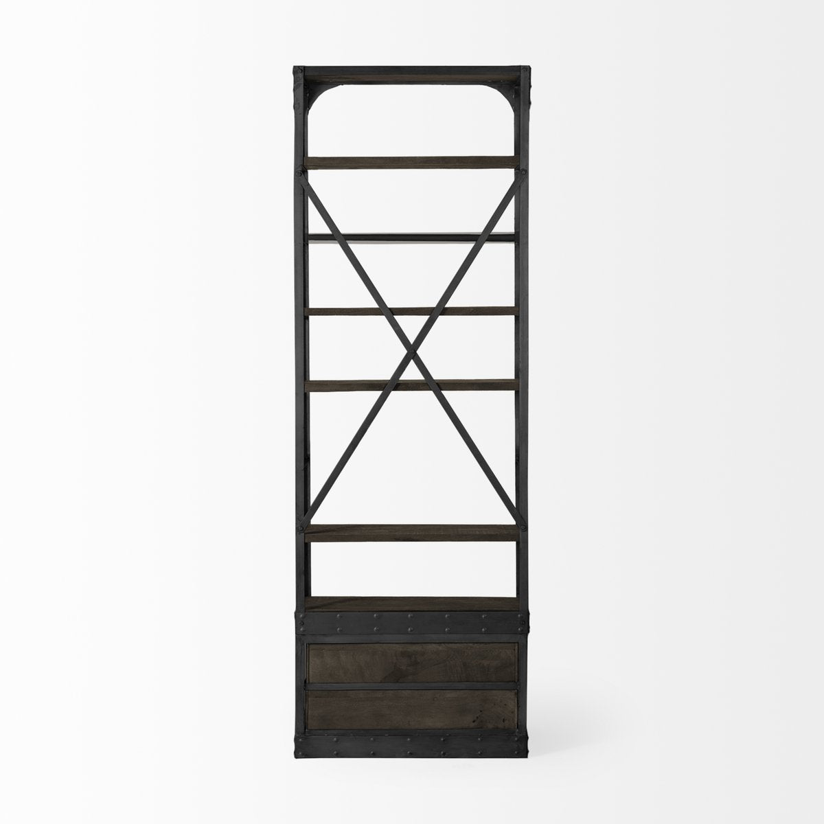 Mercana Brodie Metal Bracing Four Shelves Etegere