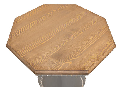 Brogan Side Table Old Pine Finish-Side Tables-Sarreid-LOOMLAN