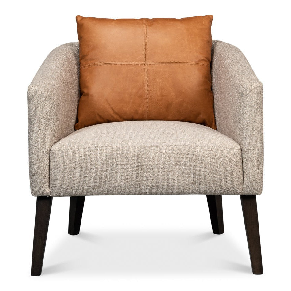 Bronson Accent Tub Chair In Beige Performance Fabric-Accent Chairs-Sarreid-LOOMLAN