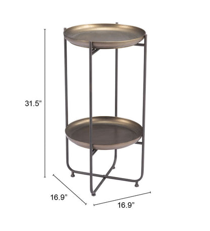 Zuo Modern Bronson Painted Steel Round Accent Table