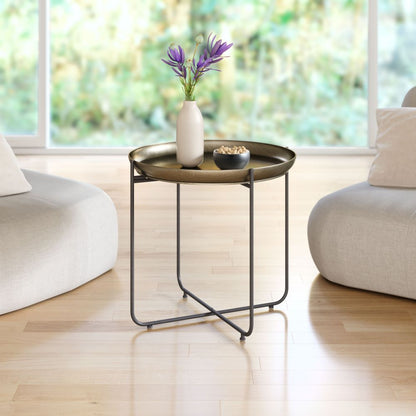 Zuo Modern Bronson Painted Steel Round Side Table