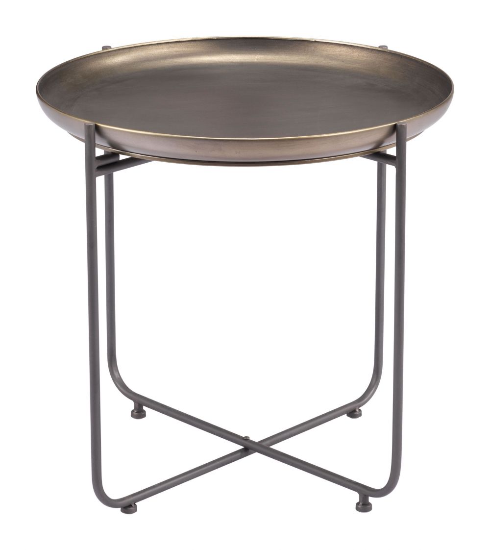Zuo Modern Bronson Painted Steel Round Side Table