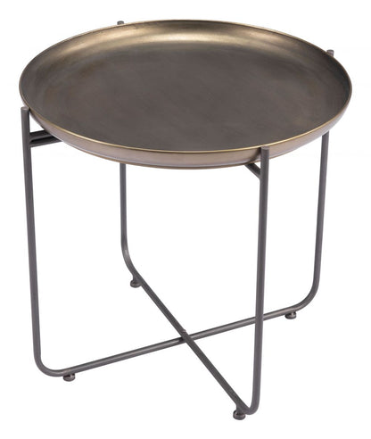 Zuo Modern Bronson Painted Steel Round Side Table