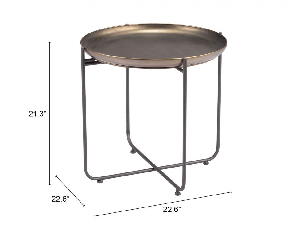Zuo Modern Bronson Painted Steel Round Side Table