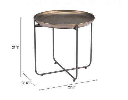 Zuo Modern Bronson Painted Steel Round Side Table
