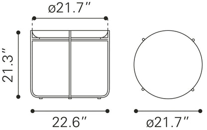 Zuo Modern Bronson Painted Steel Round Side Table