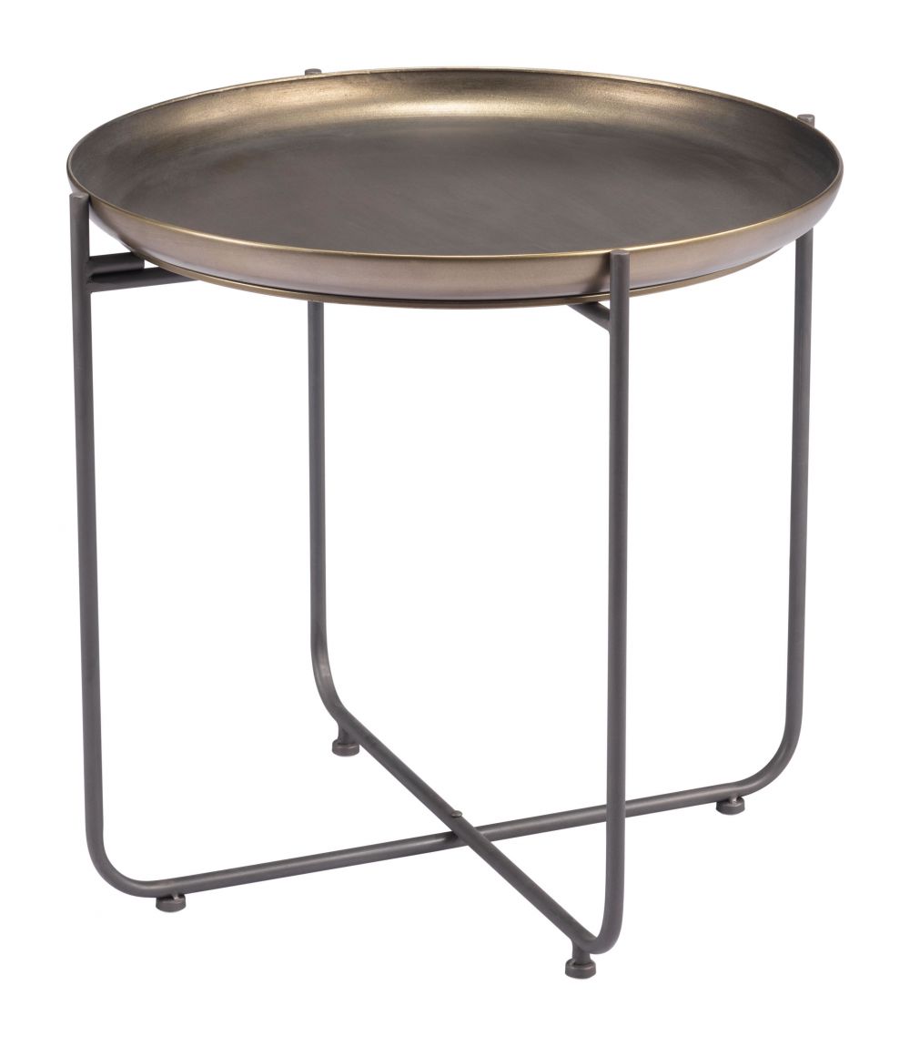 Zuo Modern Bronson Painted Steel Round Side Table
