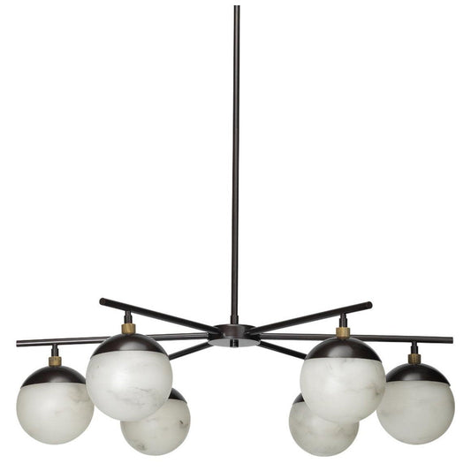 Jamie Young Bronze Alabaster Metro 6 Light Chandelier