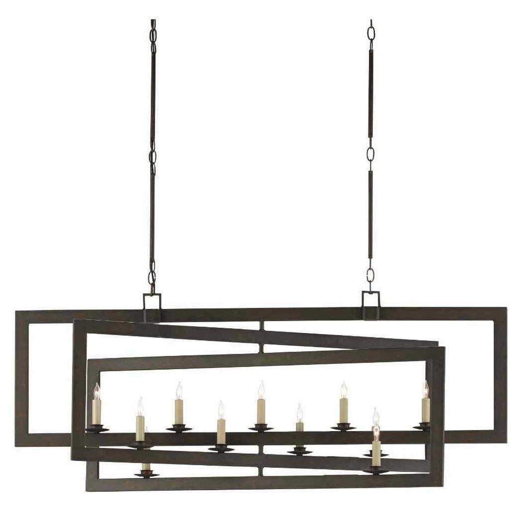 Bronze Gold Middleton Bronze Rectangular Chandelier Chandeliers Sideboards and Things By Currey & Co