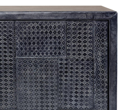 Bronzini Credenza Large Blue Cabinet for Living Room-Sideboards-Sarreid-LOOMLAN