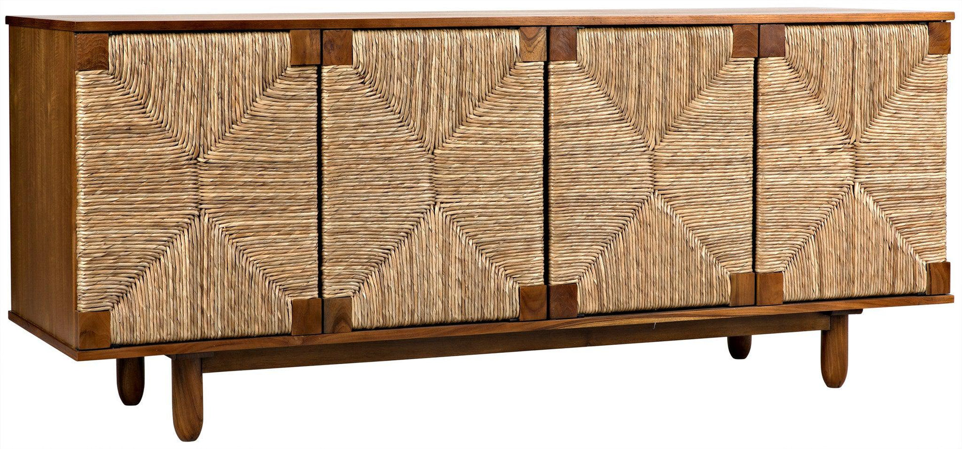 Brook Teak Wood Sideboard With 4 Doors-Sideboards-Noir-Sideboards and Things