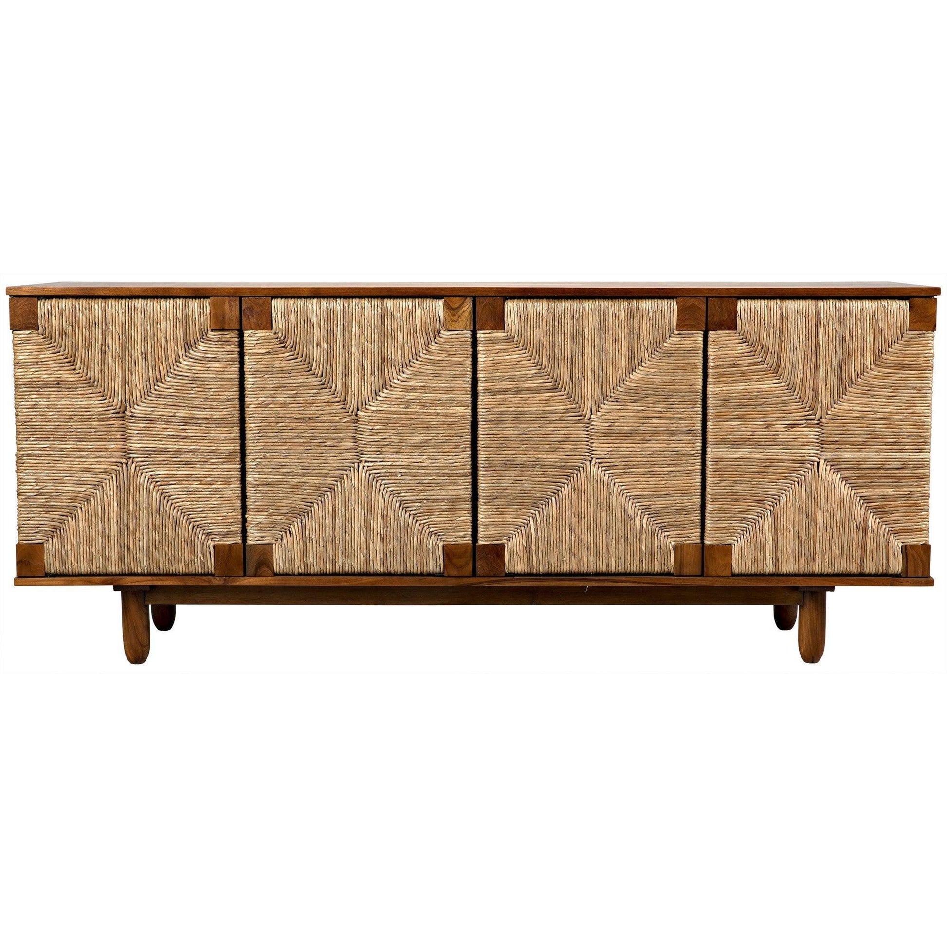 Brook Teak Wood Sideboard With 4 Doors-Sideboards-Noir-Sideboards and Things