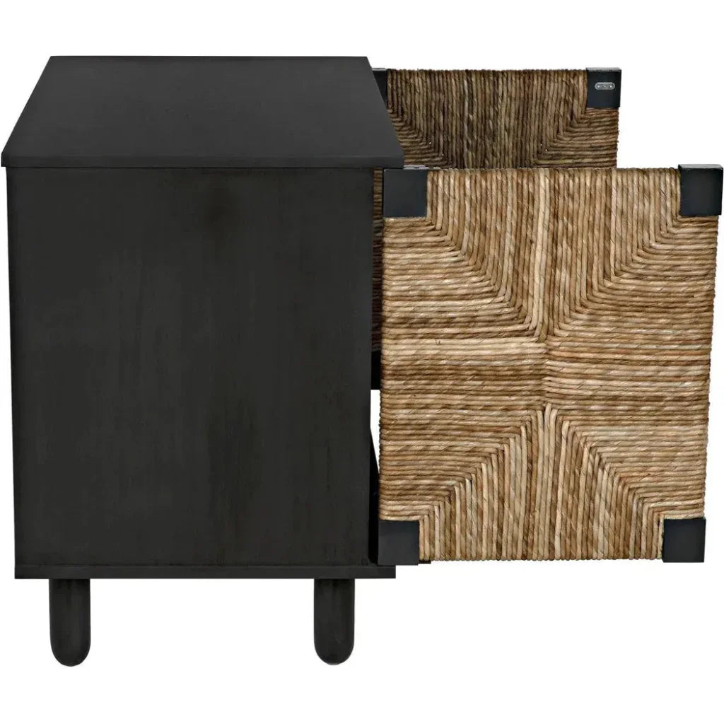 Brook Wood Black Sideboard With 2 Doors - LOOMLAN - Noir - Sideboards