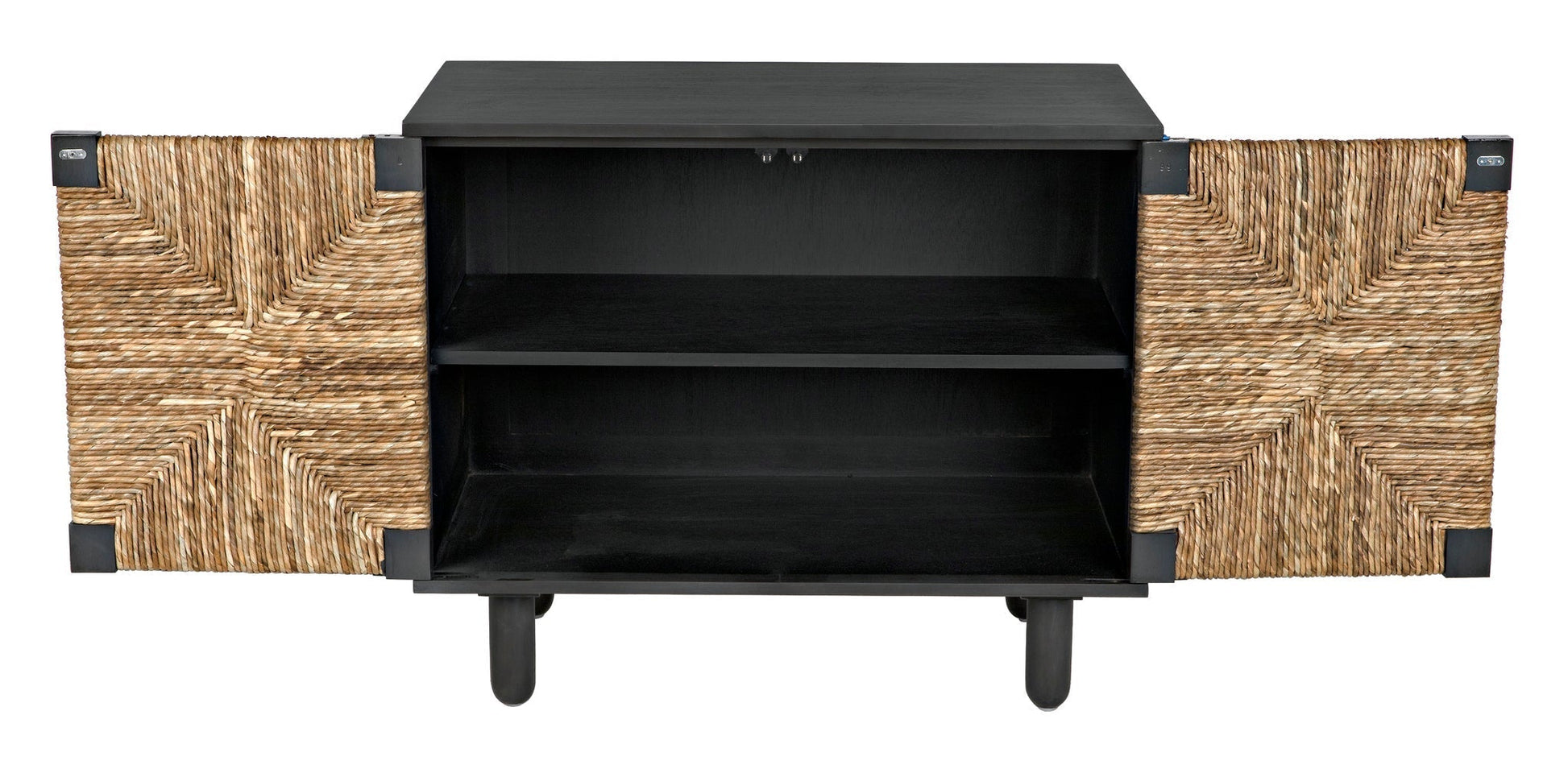 Brook Wood Black Sideboard With 2 Doors-Sideboards-Noir-Sideboards and Things