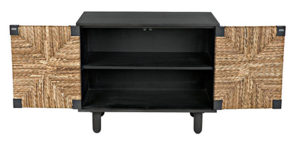 Brook Wood Black Sideboard With 2 Doors-Sideboards-Noir-Sideboards and Things