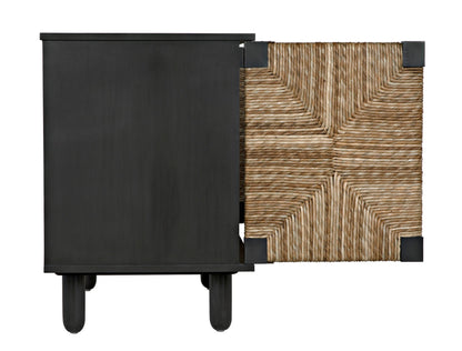 Brook Wood Black Sideboard With 2 Doors-Sideboards-Noir-Sideboards and Things