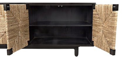 Brook Wood Black Sideboard with 4 Doors-Sideboards-Noir-Sideboards and Things