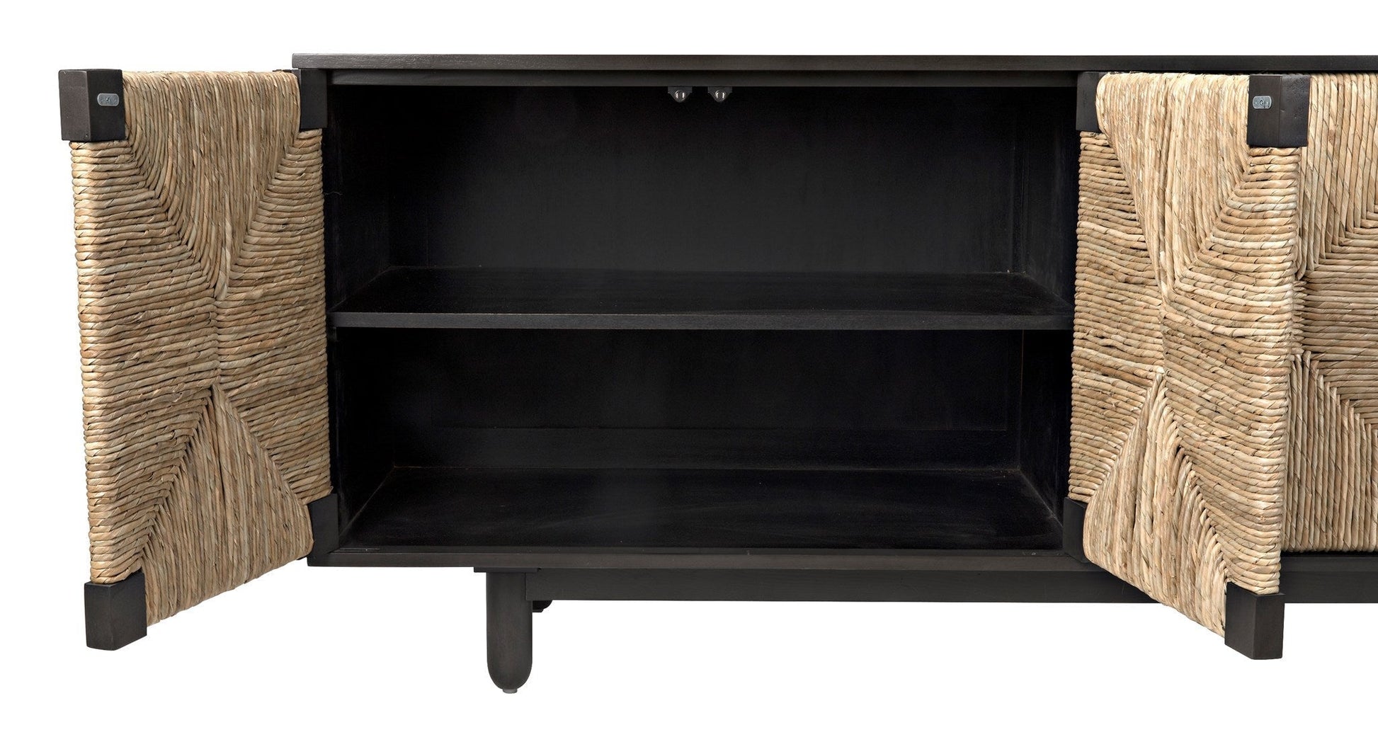 Brook Wood Black Sideboard with 4 Doors-Sideboards-Noir-Sideboards and Things