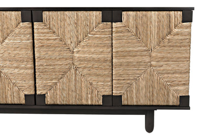 Brook Wood Black Sideboard with 4 Doors-Sideboards-Noir-Sideboards and Things