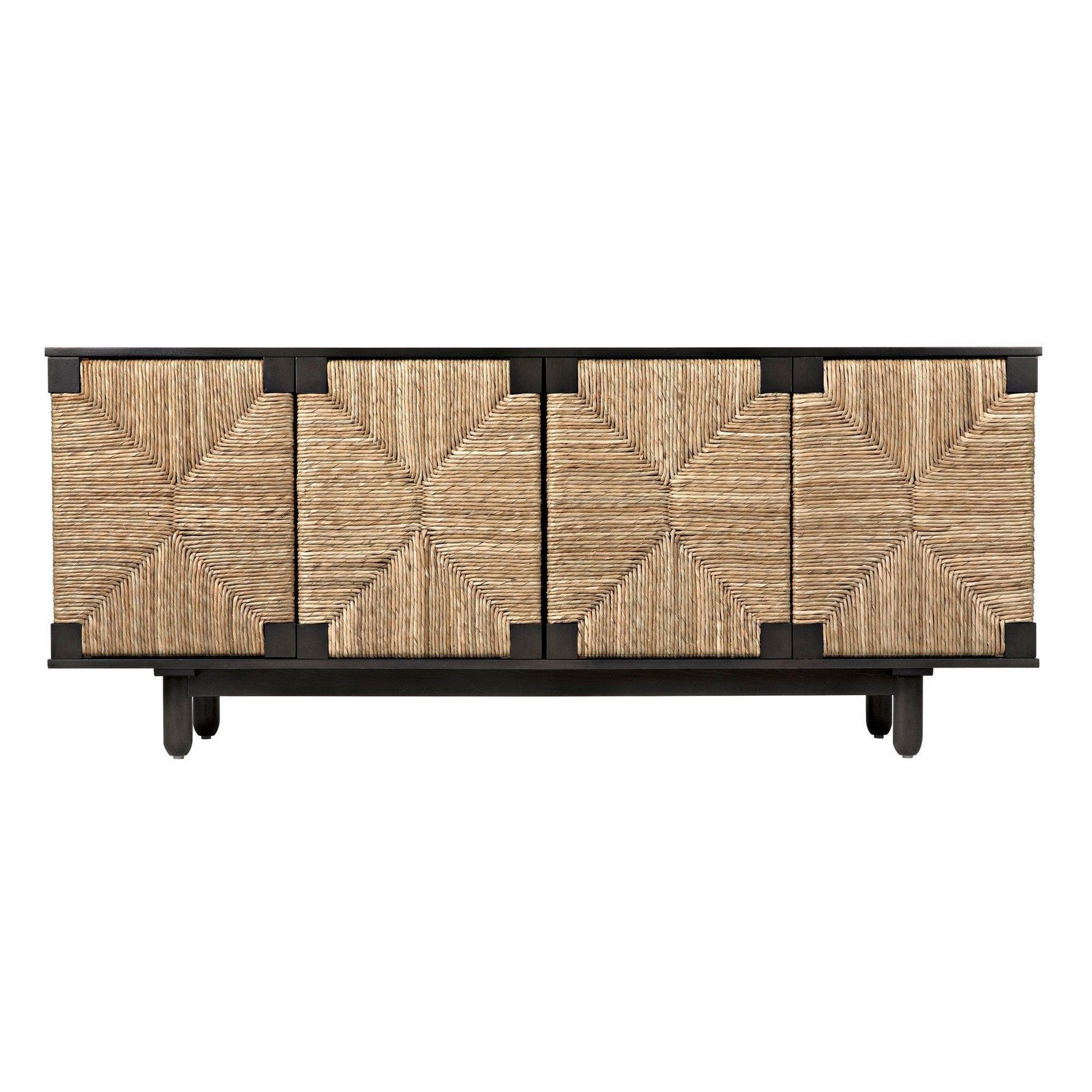 Brook Wood Black Sideboard with 4 Doors-Sideboards-Noir-Sideboards and Things