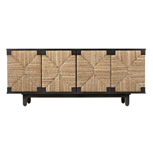 Brook Wood Black Sideboard with 4 Doors-Sideboards-Noir-Sideboards and Things