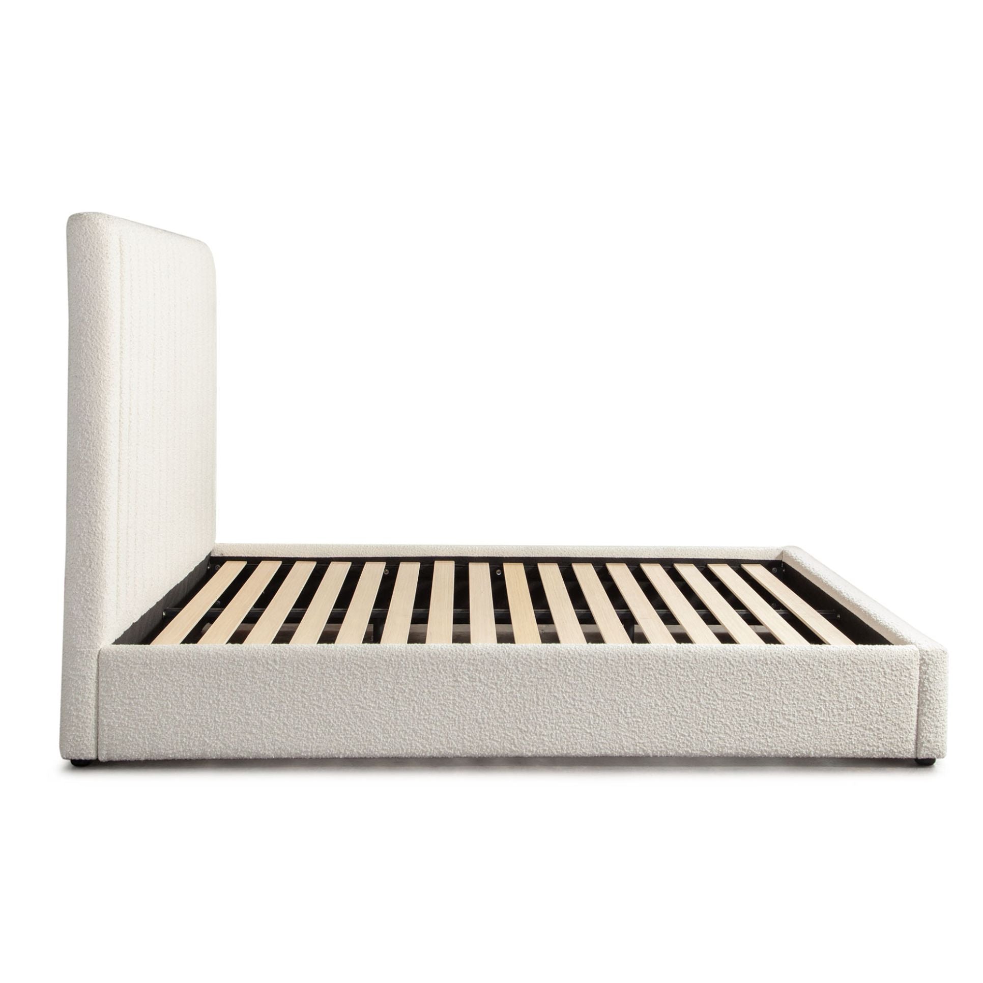 Diamond Sofa Brooke Ivory Fabric Vertical Channel Tufted Bed