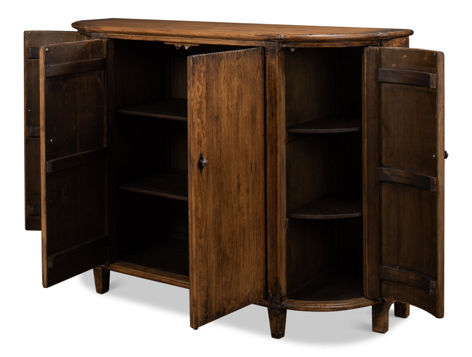 Brooks Demilune Brown-Sideboards-Sarreid-LOOMLAN