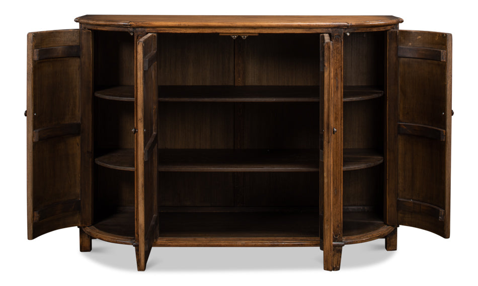 Brooks Demilune Brown-Sideboards-Sarreid-LOOMLAN