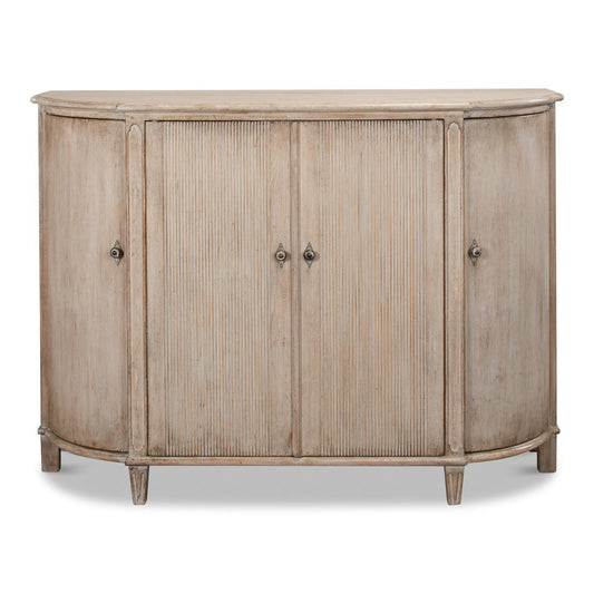 Brooks Demilune Stone Grey-Sideboards-Sarreid-LOOMLAN