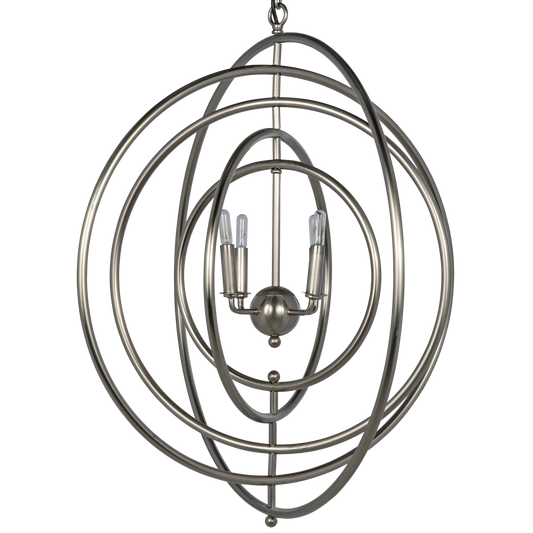 Brooks Metal Pendant With Antique Silver Finish-Pendants-Noir-Sideboards and Things