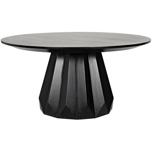 Brosche Dining Table, Hand Rubbed Black-Dining Tables-Noir-Sideboards and Things