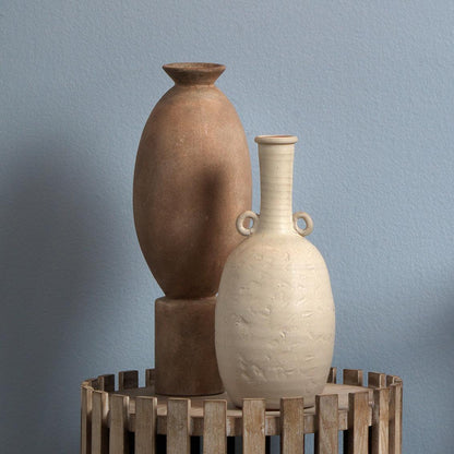 Brown Ceramic Elevated Decorative Vase Vases & Jars Sideboards and Things By Jamie Young