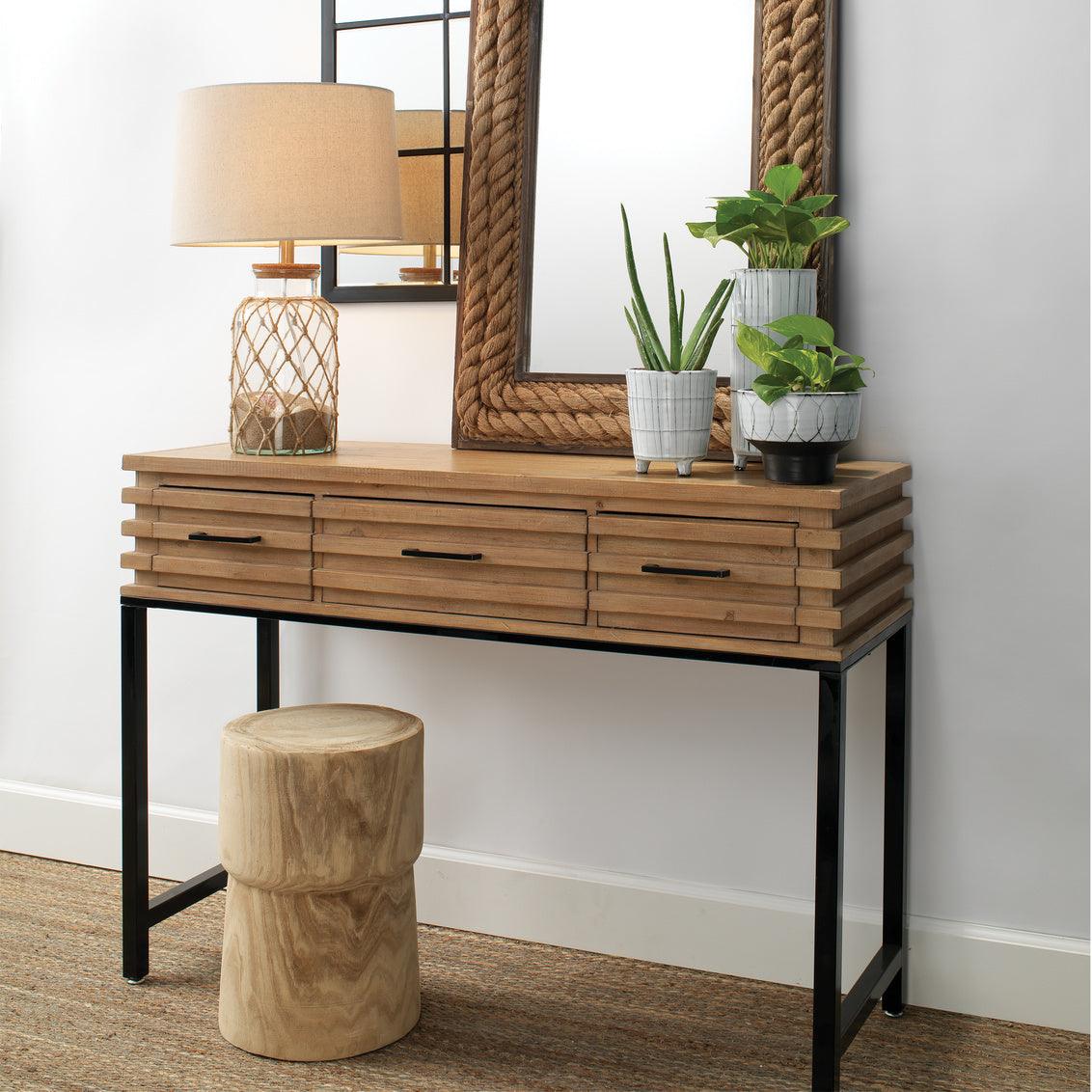 Brown Fir Wood Iron Logan Console Console Tables Sideboards and Things By Jamie Young